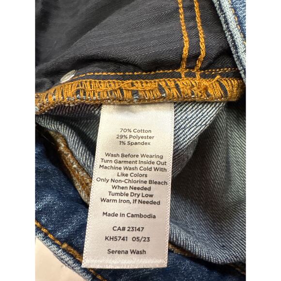 Talbots Jeans Womens 12 Blue Barely Boot Curvy Stretch Denim Distressed Casual - Picture 5 of 9